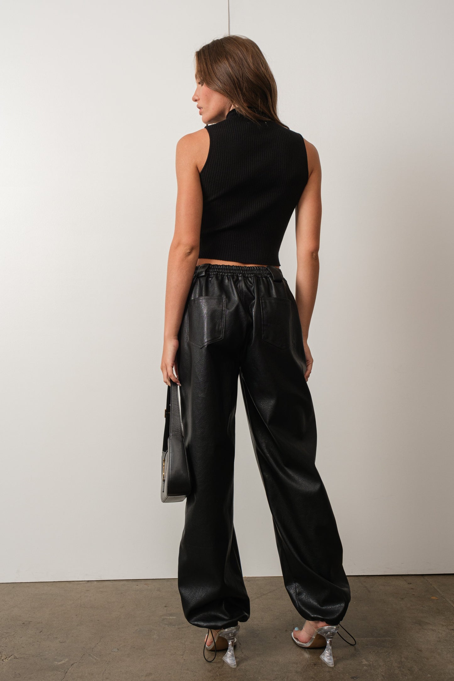 Elvira Faux Leather Cargo Pants