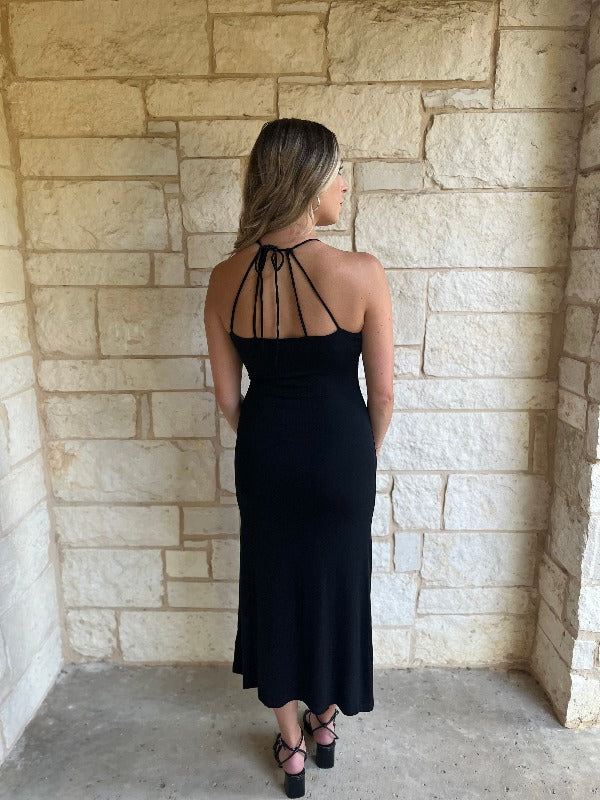 Goddess Halter Midi Dress