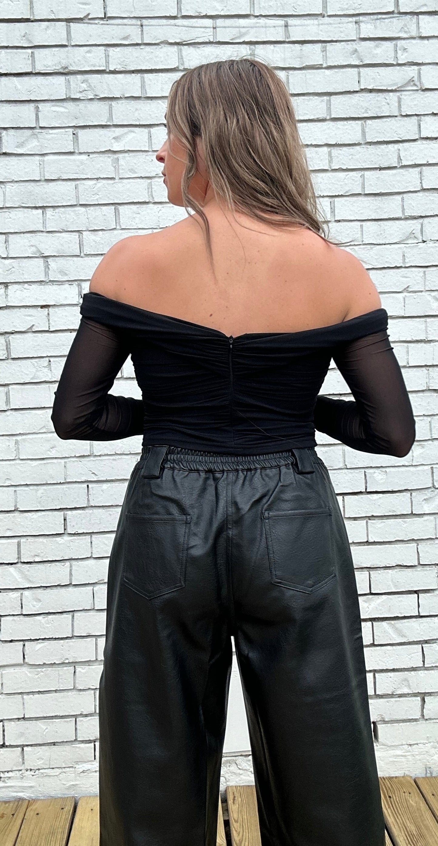 Elvira Faux Leather Cargo Pants