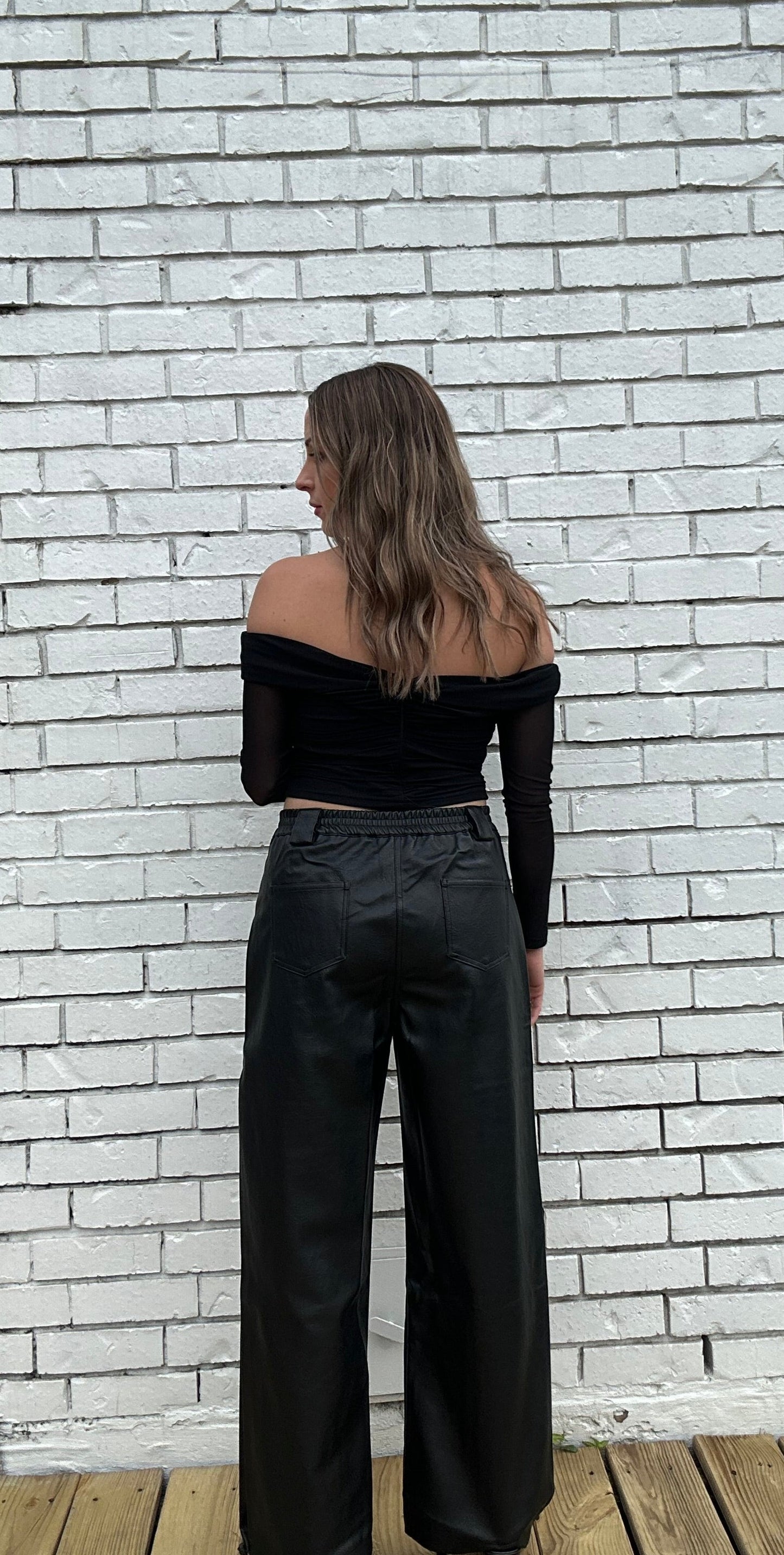 Elvira Faux Leather Cargo Pants